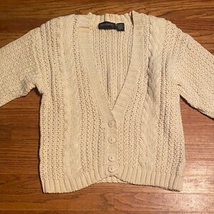 Elegant Cream Cable Knit Cardigan